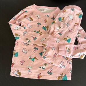 Crewcuts Pink and Black Patterned Pajama Set